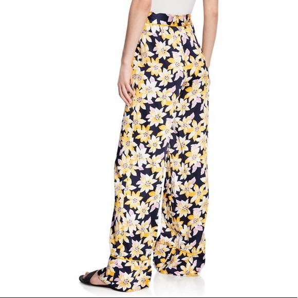 NWT Cinq a Sept Margot Floral Silk Wide-Leg Pant - Picture 2 of 6